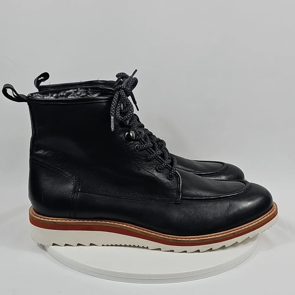 Vintage Foundry Co Jimara Black Leather Moc Toe Boots 10.5 NWOT City Boy Indie